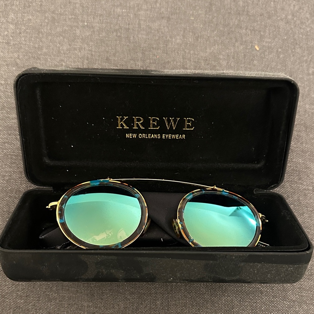 KREWE Sunglasses with Aqua Lenses and Tortoiseshell Frame